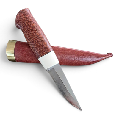 Kniv Rostfri 80mm. Leopardträ
