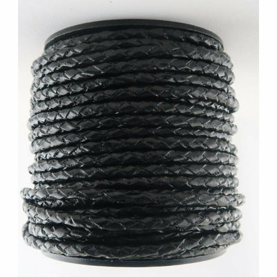 Flätad Läderrem 4mm - Olika färger /meter