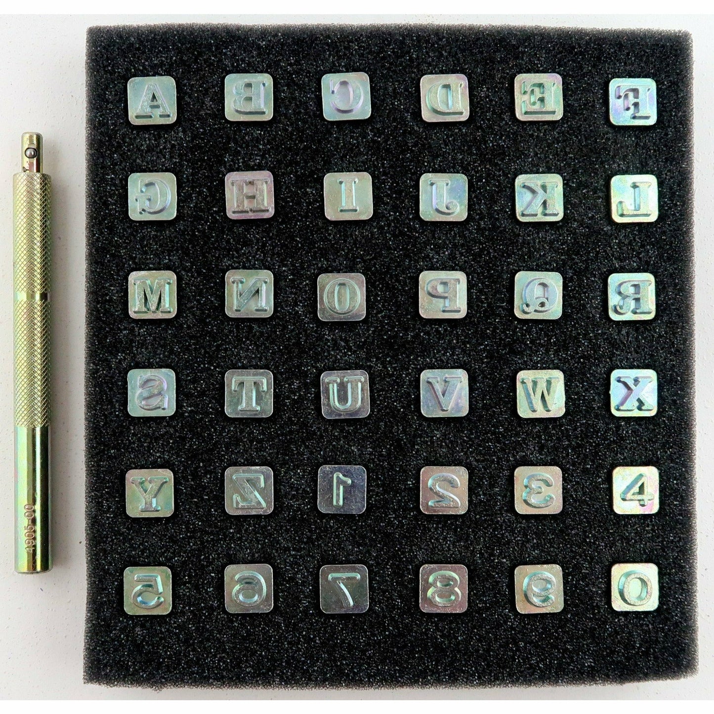 Läderpunsar 7mm A-Z 0-9 + Skaft