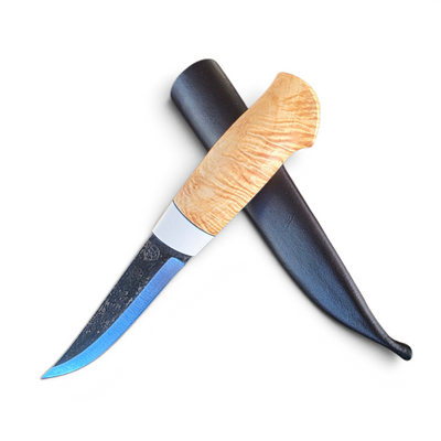Kniv kolstål. 100mm. Björkvril